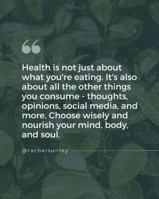 "Health is not just about what you're eating. It's also about all the other things that you are consuming - thoughts, opinions, social media, and more. Choose wisely and nourish your mind, body, and soul." These words remind us that our health is intricately intertwined with everything we consume beyond food. As we navigate life's journey, let us be mindful of the various elements that impact our well-being and consciously choose what we allow into our lives. Let’s start with things to leave in the past going into summer: 🙅‍♀️ Negative thoughts 🙅‍♀️ Toxic relationships 🙅‍♀️ Excessive media consumption 🙅‍♀️ Unhealthy habits 🙅‍♀️ Negative energy 🙅‍♀️ An unhealthy work environment 🙅‍♀️ Environmental toxins And things to focus on improving instead: 👉 Thoughts Nourish your mind with positive thoughts. Cultivate self-belief and a growth mindset. Fill your thoughts with gratitude, optimism, and possibilities. The thoughts you choose shape your reality. 👉 Relationships Nurture healthy relationships that uplift and support you. Surround yourself with people who radiate positivity, encourage personal growth, and celebrate your journey. 👉 Nature Immerse yourself in the healing power of nature. Spend time outdoors, breathe in fresh air, and connect with the beauty around you. Nature has a powerful impact on rejuvenating and grounding us. 👉 Knowledge Continuously expand your knowledge and seek personal growth. Engage in reading books, attending workshops, and exploring new areas of interest. Embrace the joy of lifelong learning! 👉 Self-Care Prioritize self-care practices that nourish your mind, body, and soul. Engage in activities like meditation, yoga, journaling, or taking relaxing baths. Remember, just as the food we eat affects our physical health, everything we consume shapes our overall well-being. Be mindful of what you allow into your life, for it can either nourish or deplete your mind, body, and soul. What are you wanting to improve this summer?  Tell me in the comments below.👇👇👇 #healthcoachtips #holistichealth #nourishyourbody #womenshealth